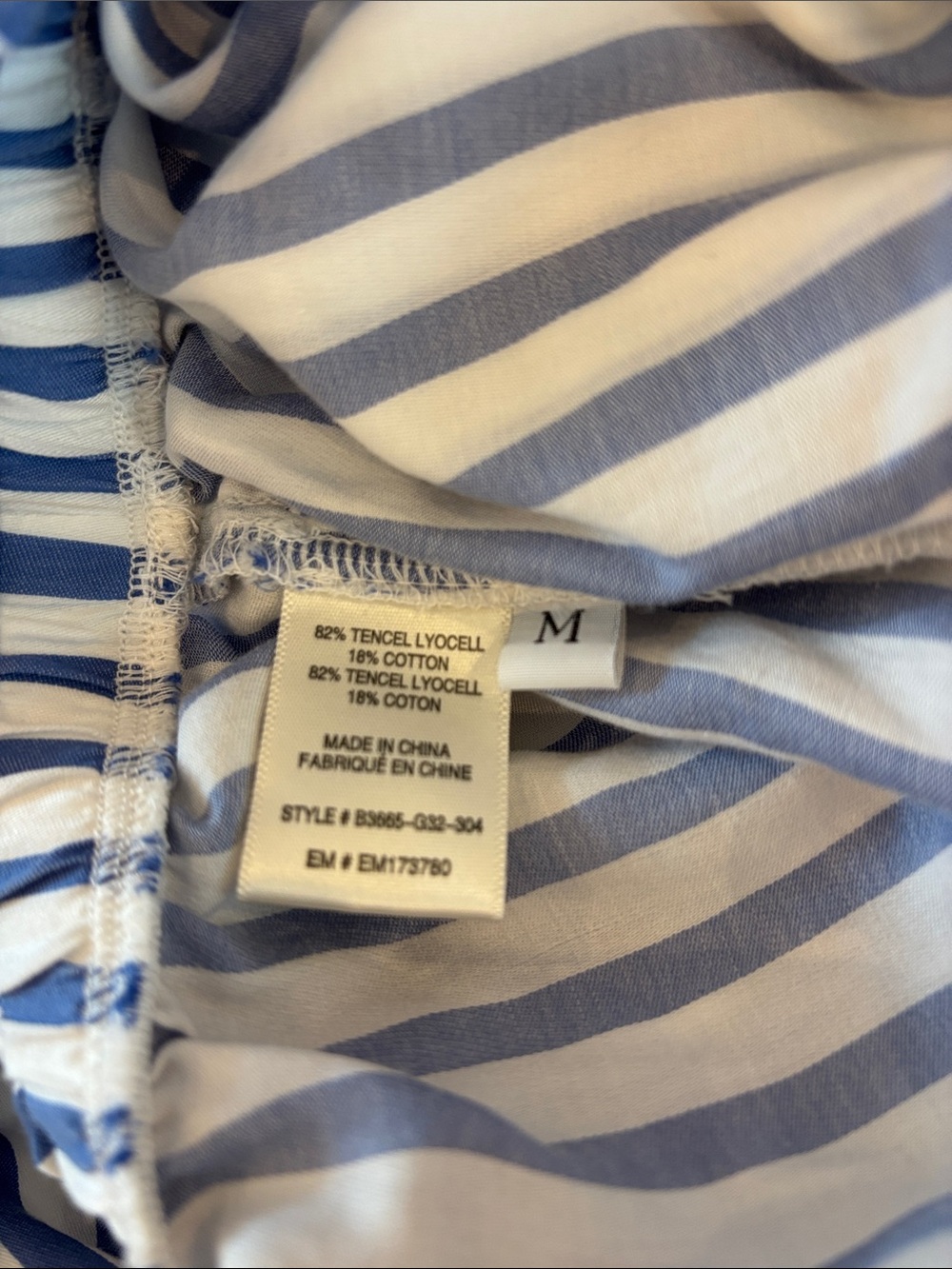 Bella Dahl Blue & White Two-Piece Set Button-Front L/S Shirt Top & Pants Medium - Picture 6 of 6